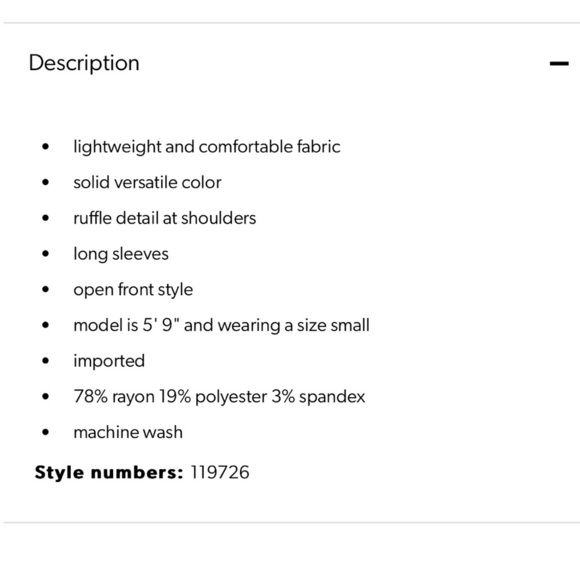 Maurices Lightweight Ruffle Sleeve Open Front Soft Black Versatile Cardigan M - Picture 12 of 12